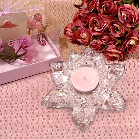 Crystal Lotus Flower Candle Holder