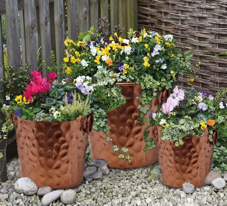 Eye-Catching Wrought Iron Round Planters