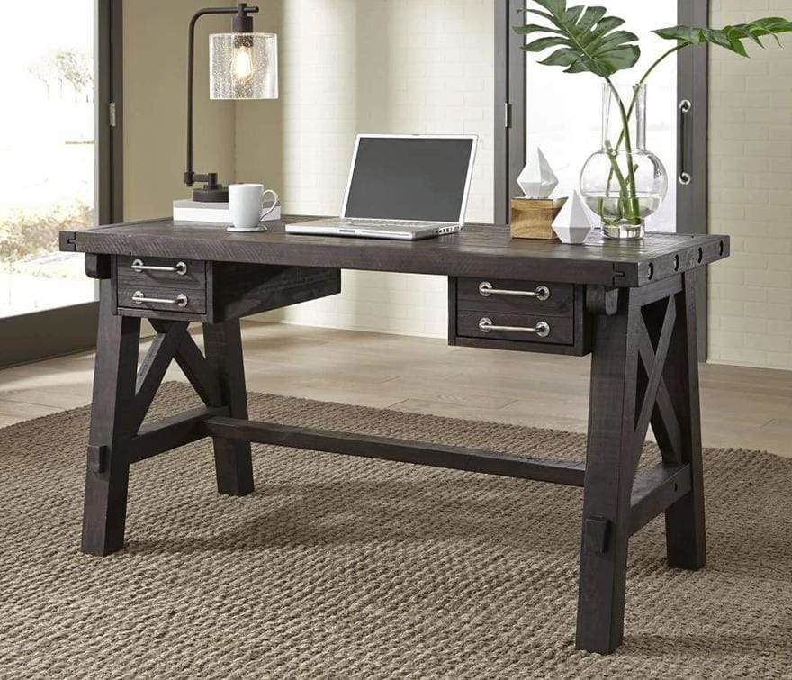 Wooden Desk with Sleek Drawer Storage and Crossed Side Bracing