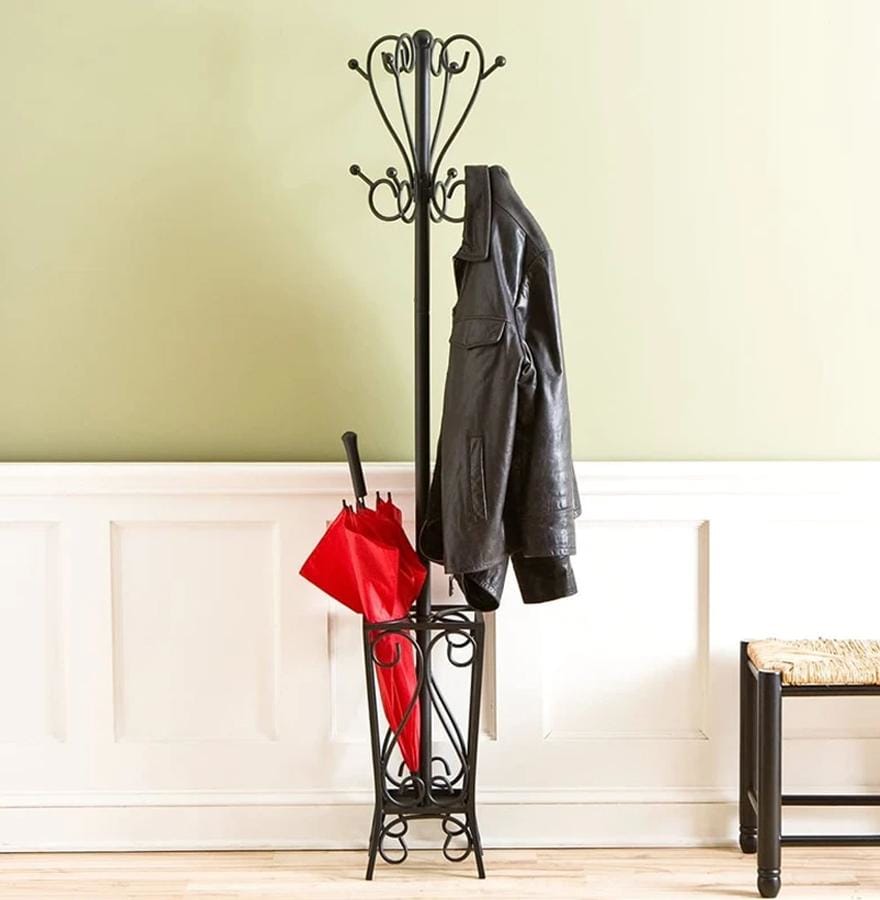 Scrolled Coat Rack and Umbrella Stand