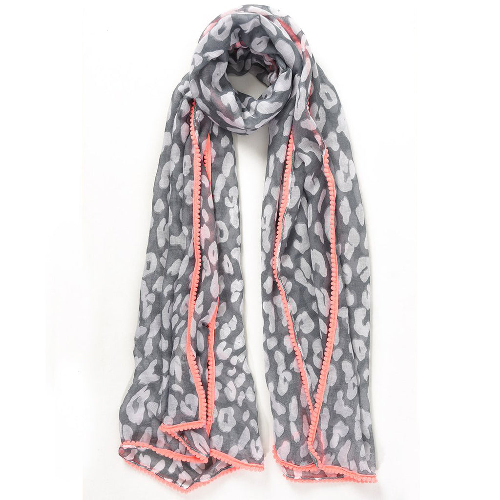 grey print scarf