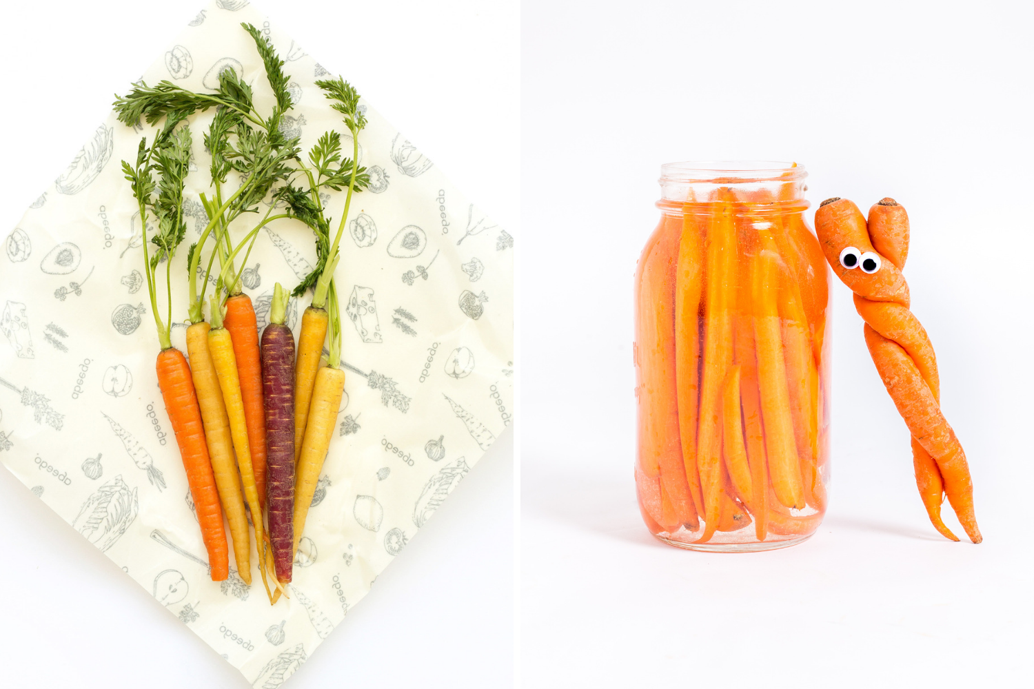 Imperfect Produce Carrots saved in Abeego beeswax wraps