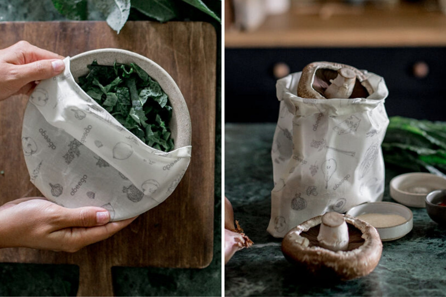 Save leftovers with Abeego Beeswax Wraps | Zero waste bowl covers and plastic free food bags