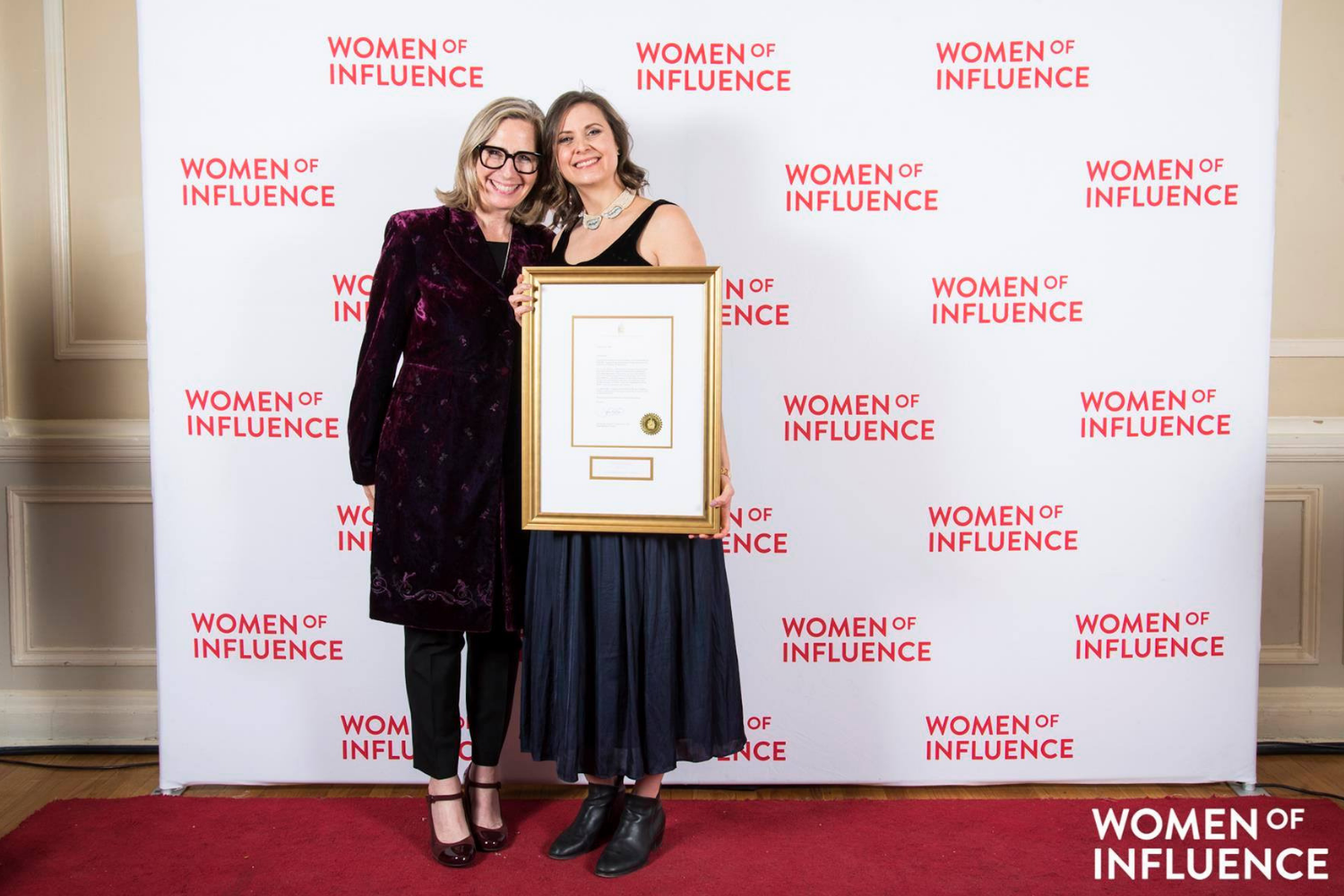 SheEO founder Vicki Saunders with Abeego founder Toni Desrosiers at RBC Canadian Women's Entrepreneur Awards -  beeswax wraps