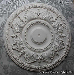 Plaster Ceiling Rose Victorian Floral Leaf 460 Mm 18