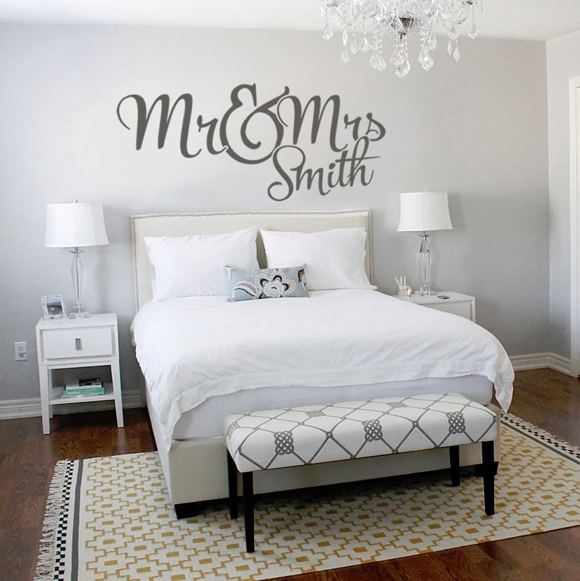 Mr Mrs Name Wall Sticker