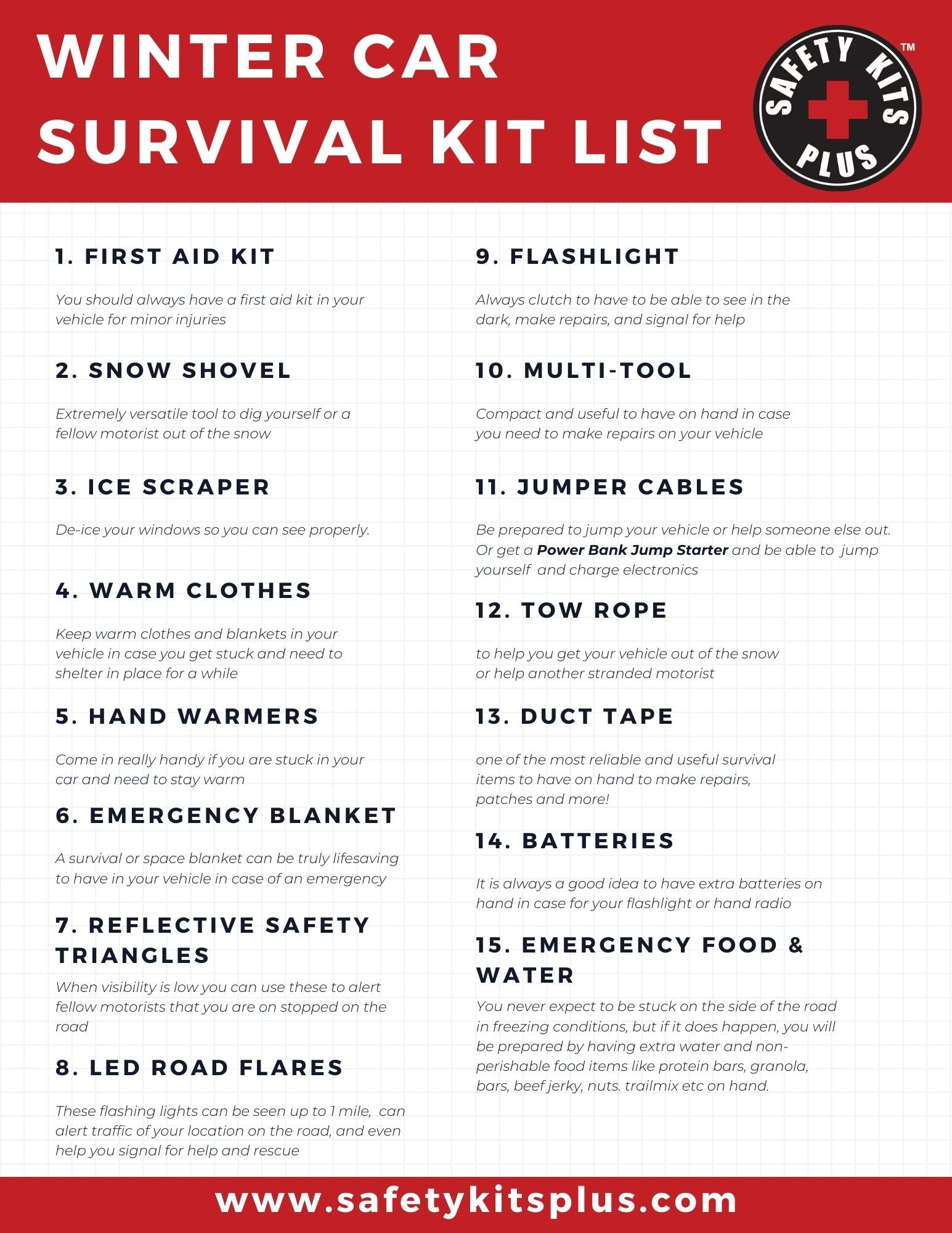 Survival Gear - 1 Person Emergency Survival Kit Top Car Winter Survival Kit