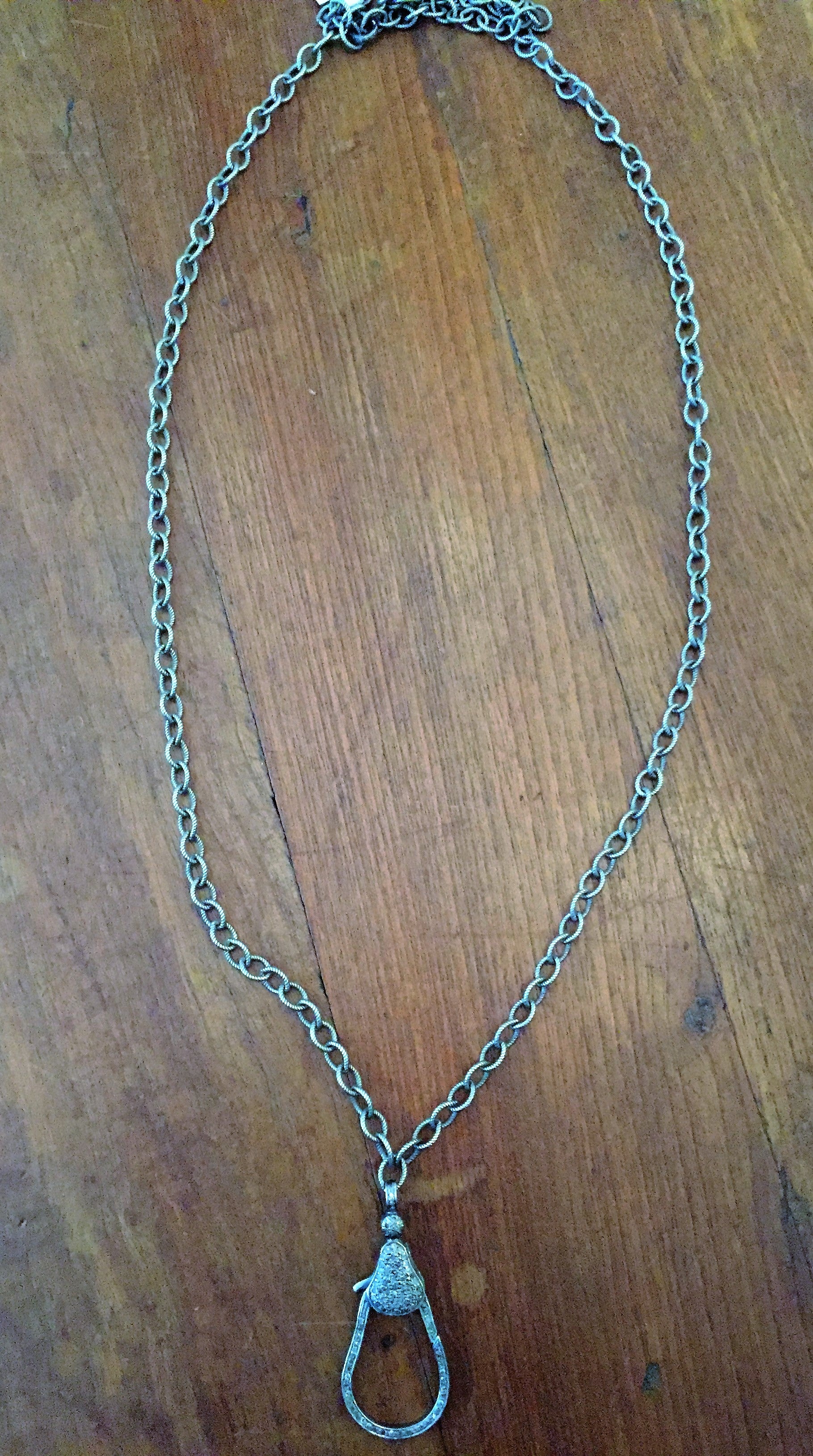 Sterling Silver Chain with Diamonds Two Sided Lock