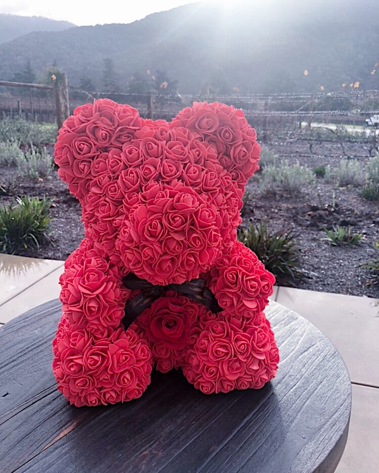 infinity rose teddy bear