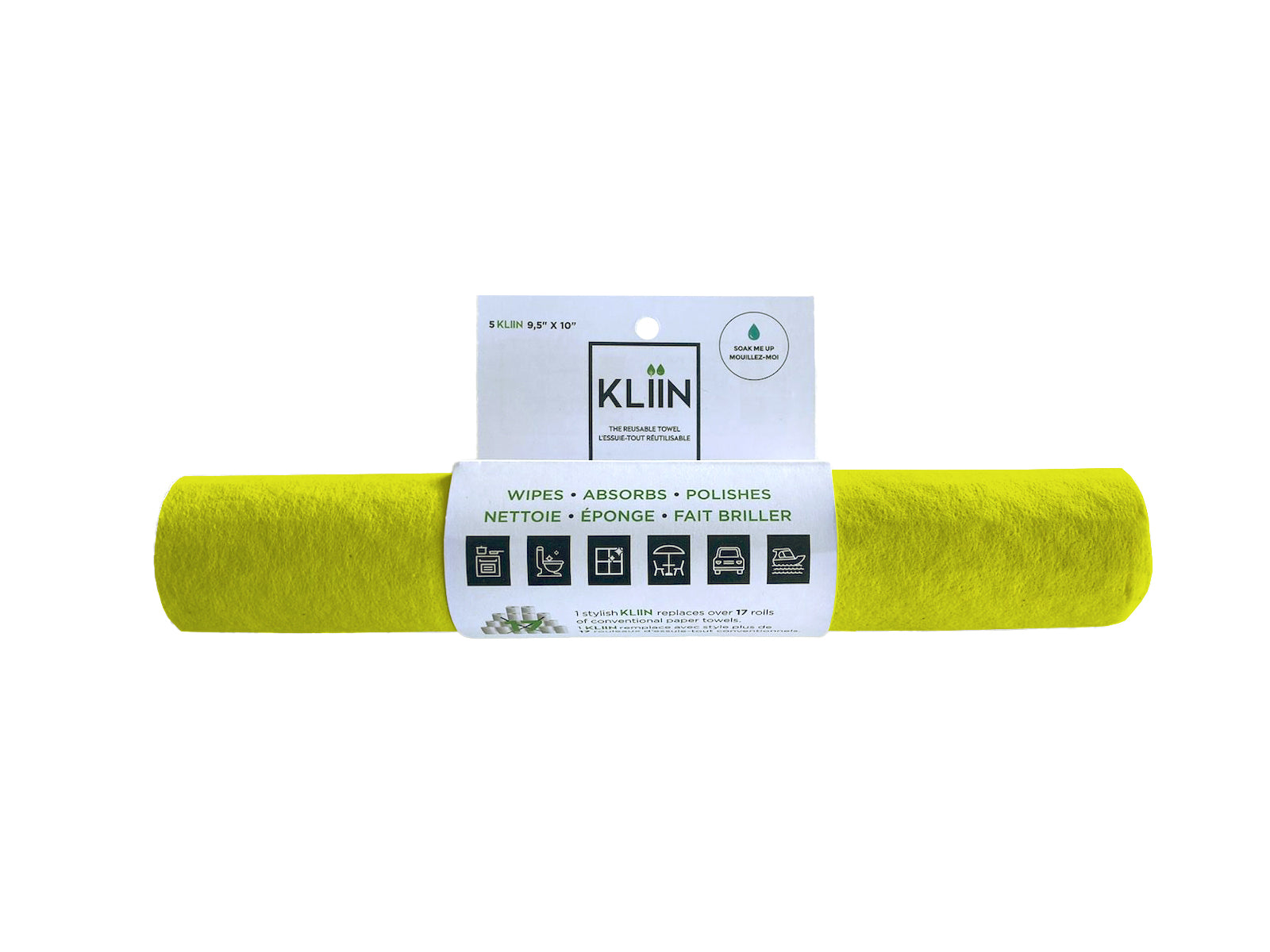 KLIIN Reusable and compostable Roll - Apple Green unprinted
