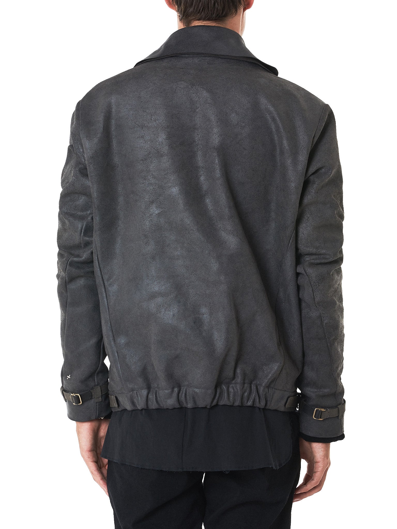 MA+ Waxed Reversed Leather Jacket (J410Z-CA-R-1-0-COAL)
