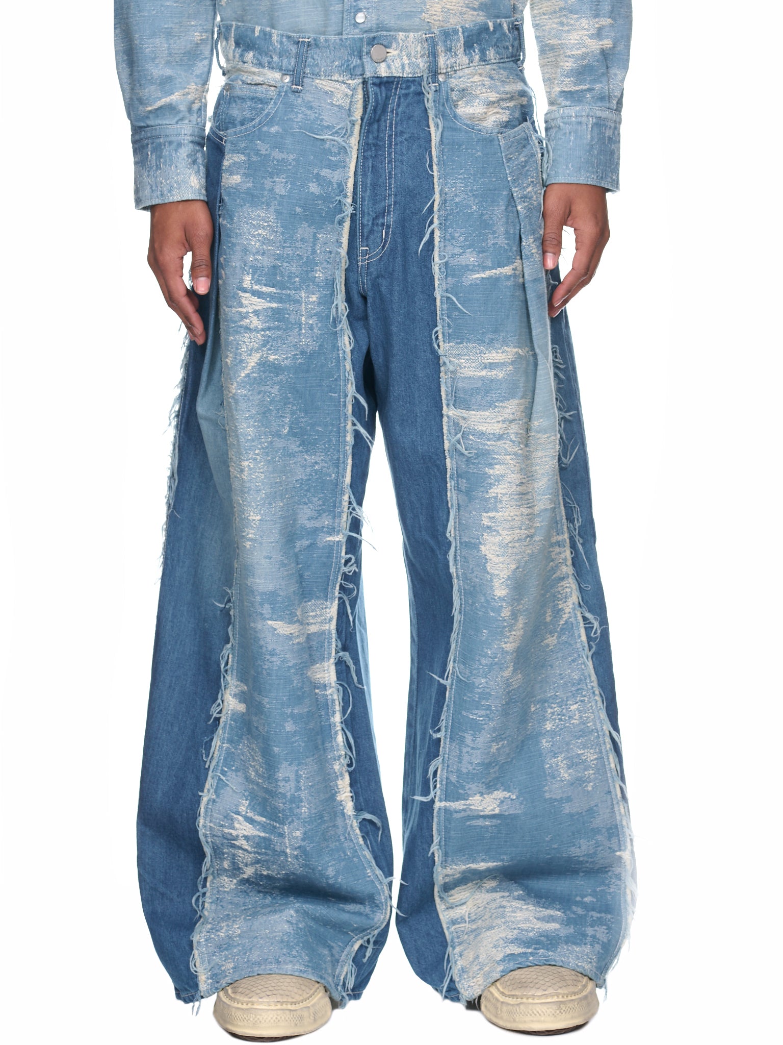 Wide Weaved Denim Pants (PT008-1-BLEACH)