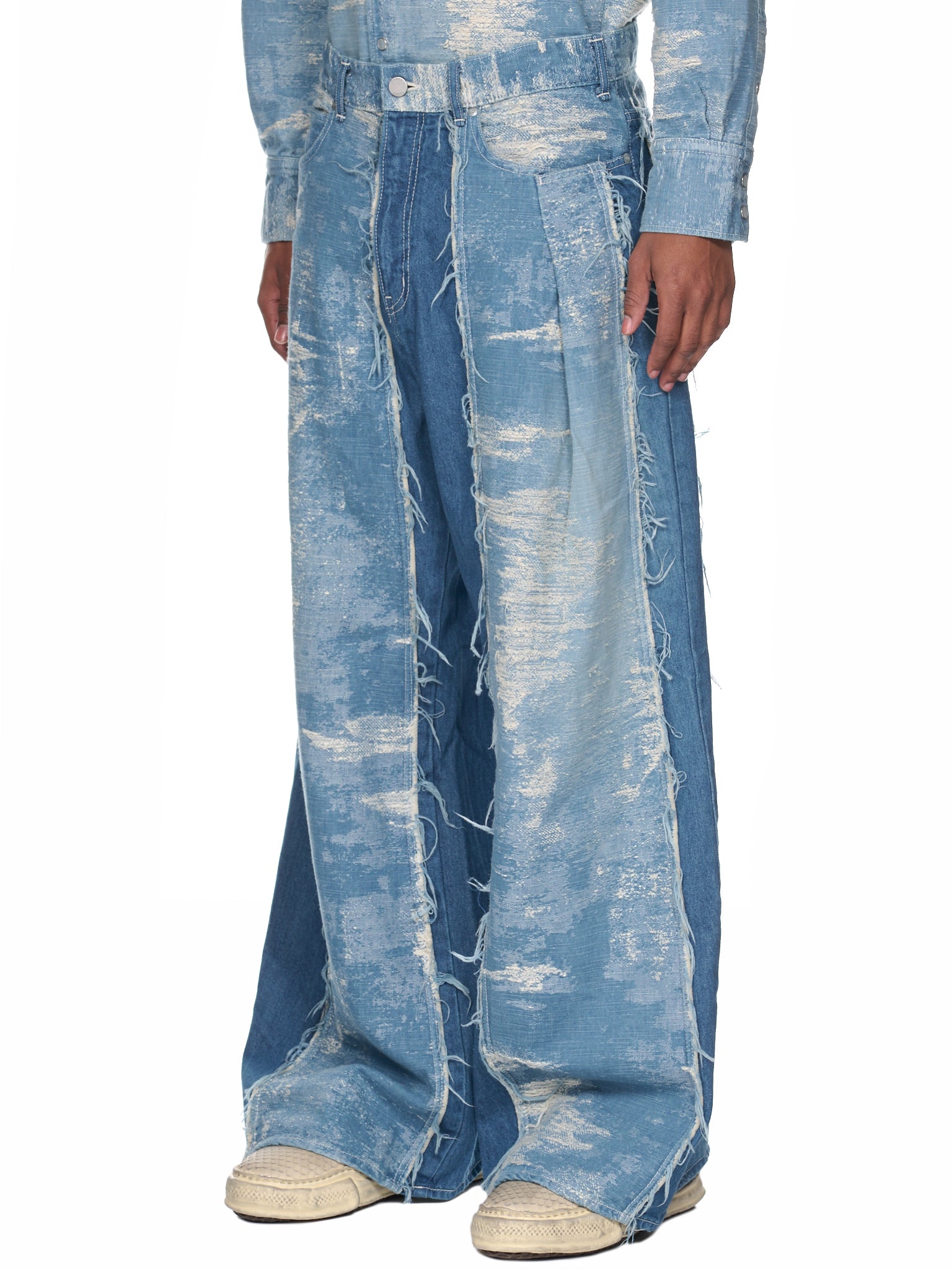 Wide Weaved Denim Pants (PT008-1-BLEACH)