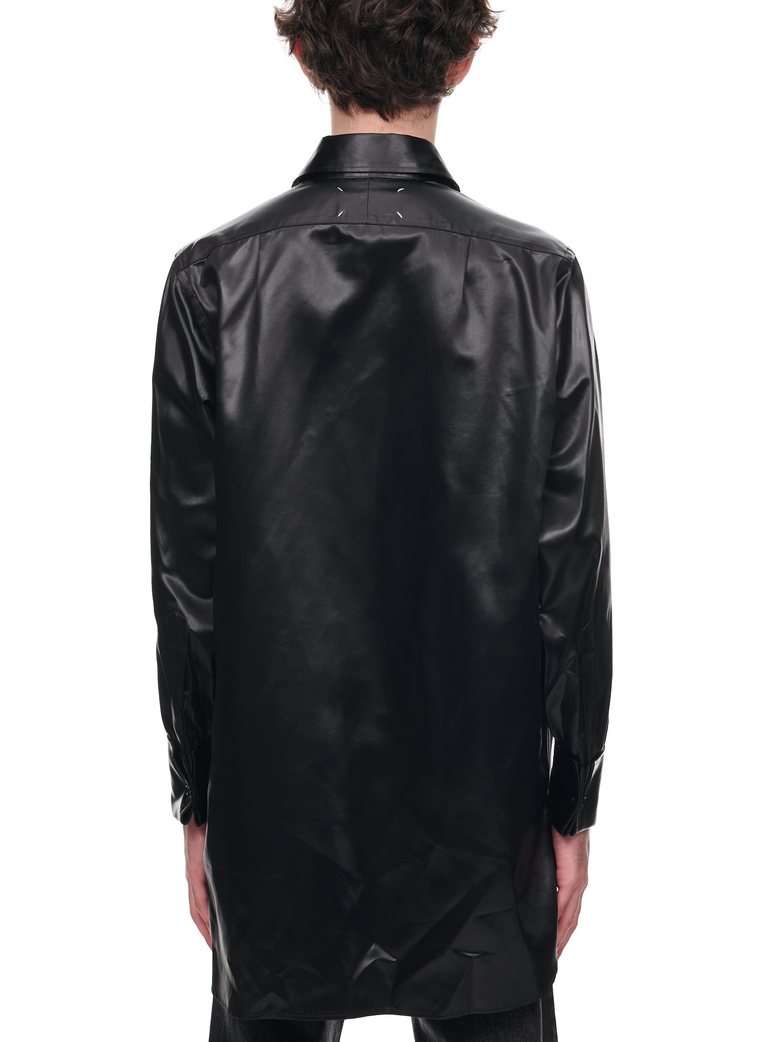 Faux-Leather Shirt (S51DL0398-S60532-BLACK)