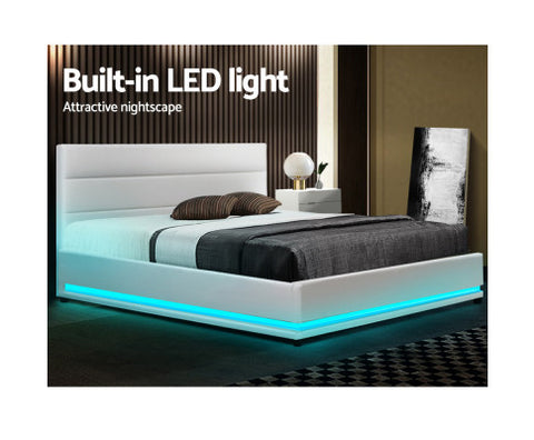 leather bed with LED lighting