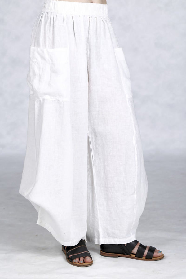 3243 Linen Billow Pant White-U - Blue Fish Clothing
