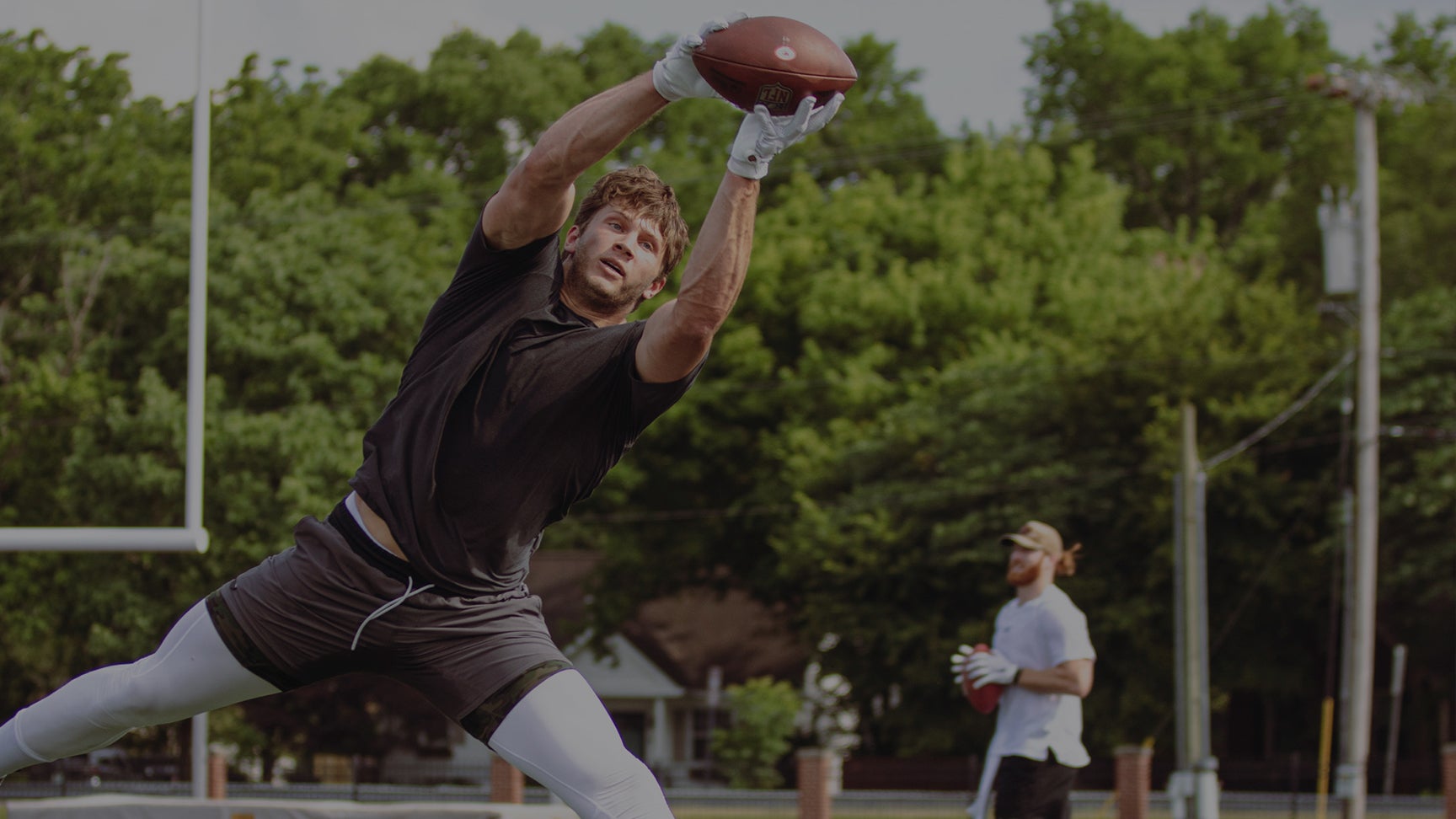 Man catching football