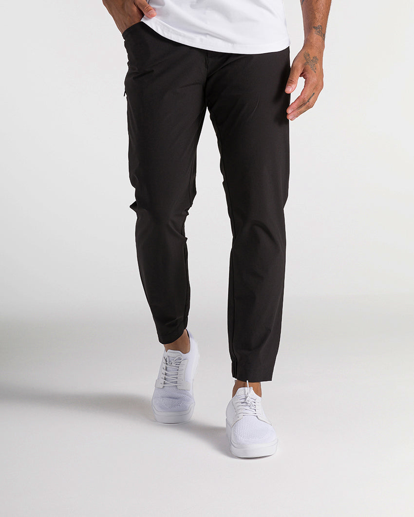 Premium 4-Way Stretch Athleisure Joggers, Black