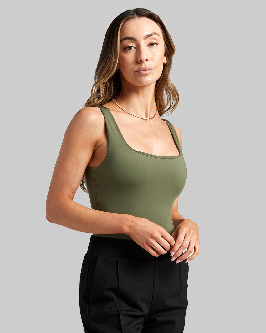 Women's Square Neck Tank Bodysuit curated on LTK