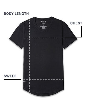 Drop-Cut V-Neck: LUX Size Chart