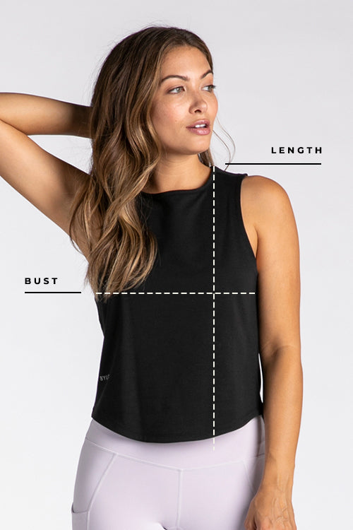 Women's Essential Drop-Cut Tank Measurements