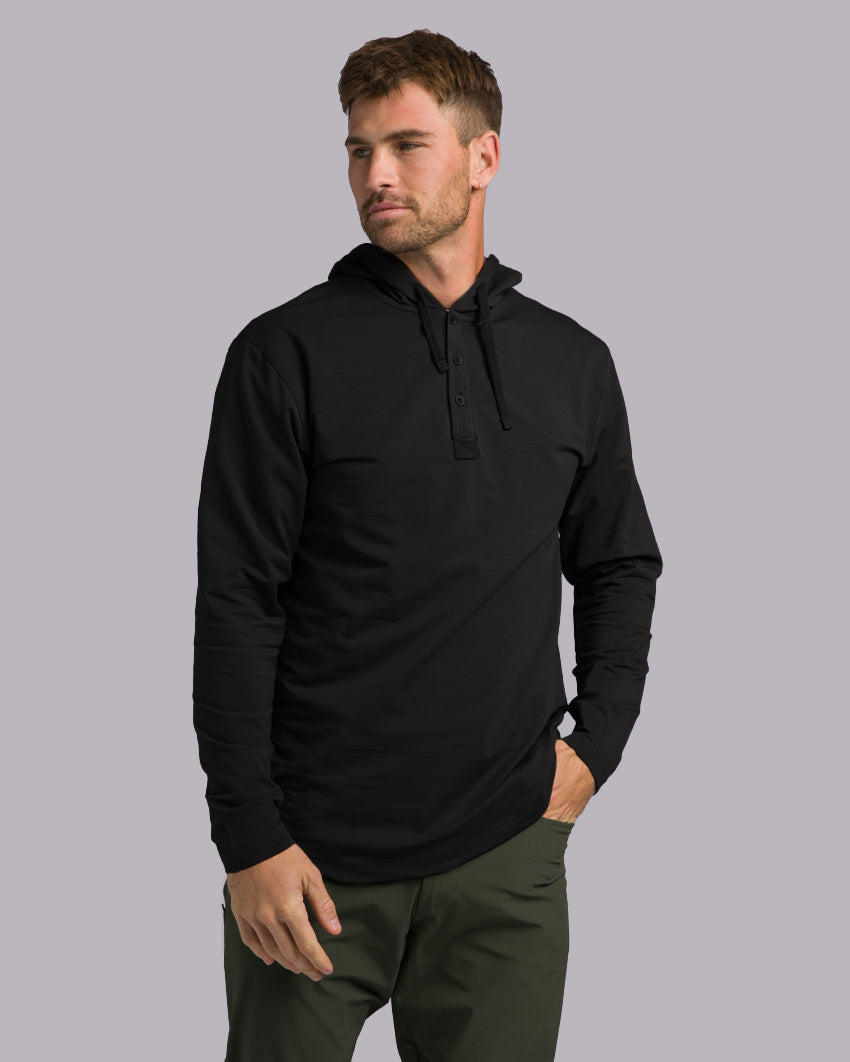 Drop-Cut: LUX Hooded Henley | BYLT Basics™ - Premium Basics