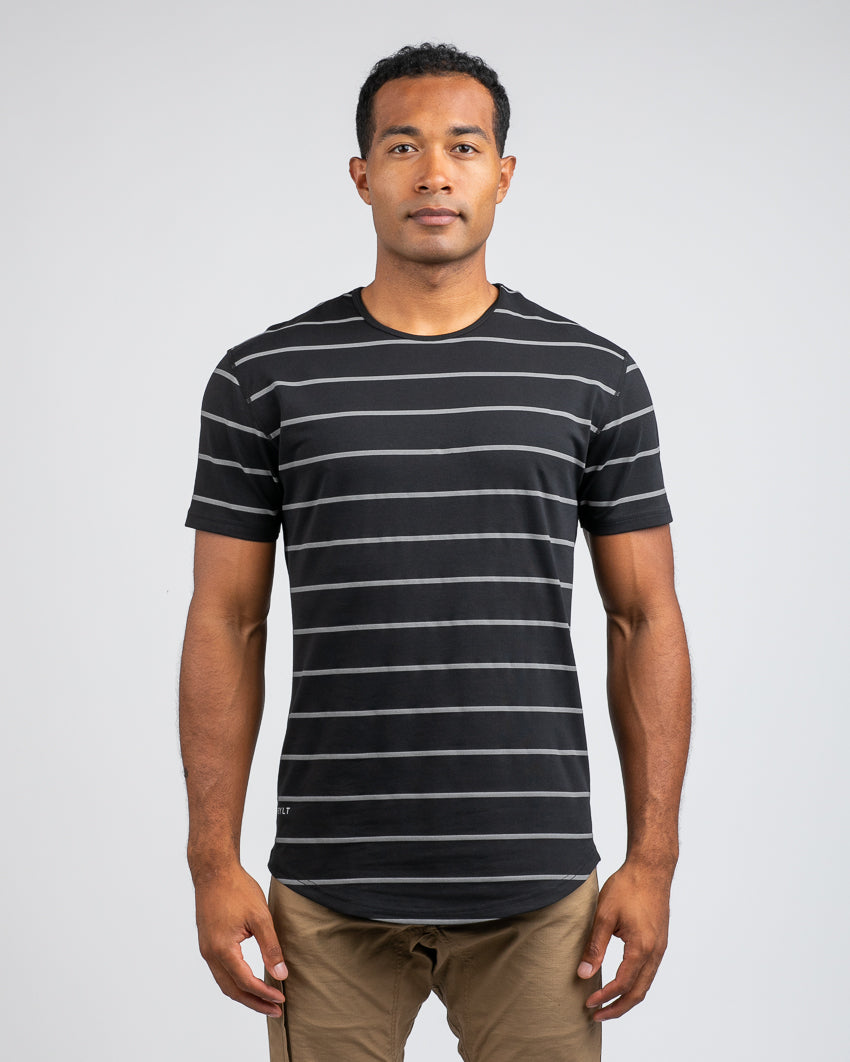 Striped Drop Shoulder Shirt for Men