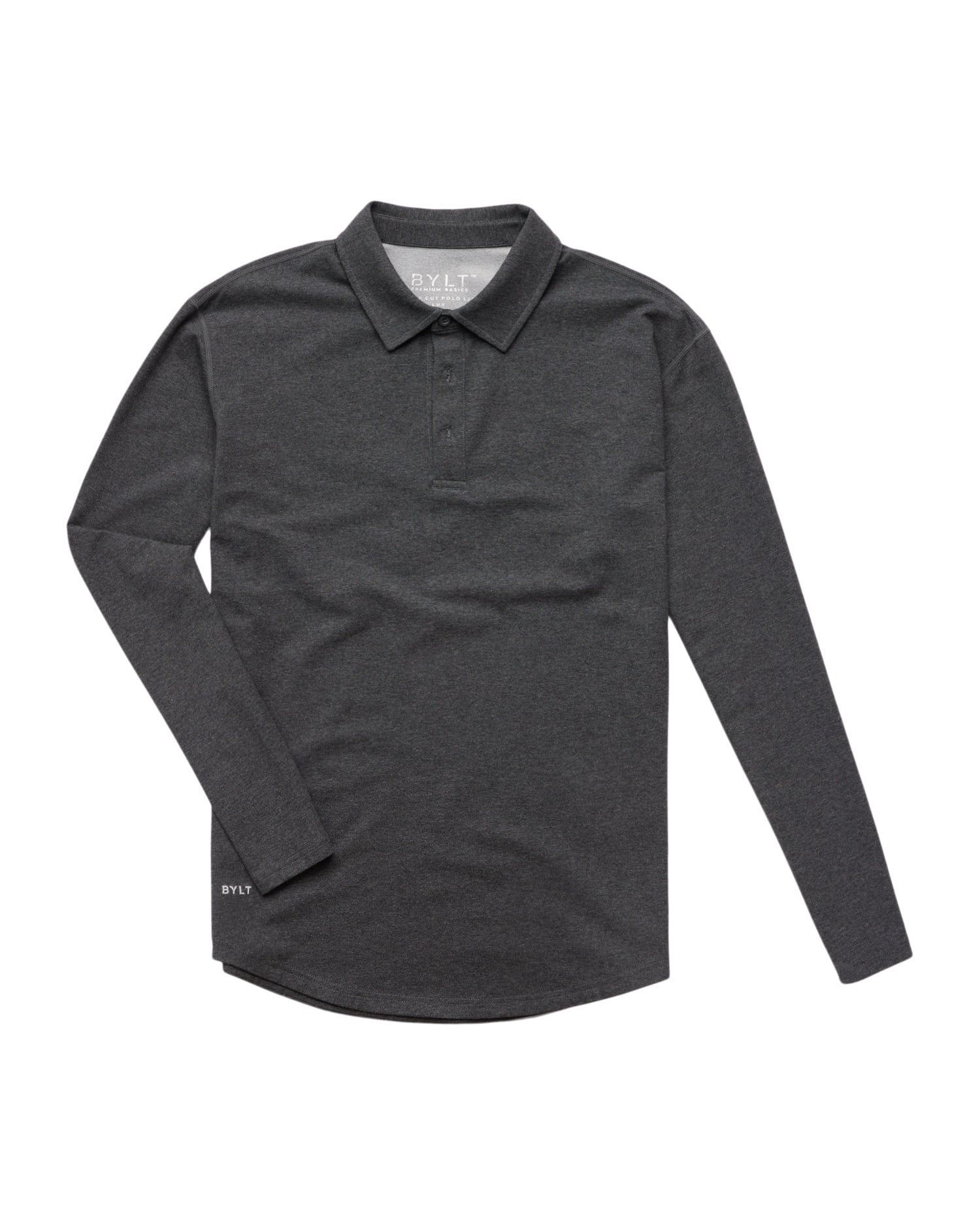 Drop-Cut Long Sleeve: LUX Polo  BYLT Basics™ - Premium Basics