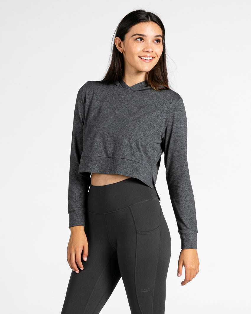 Grey Basic Cropped Sweatshirt