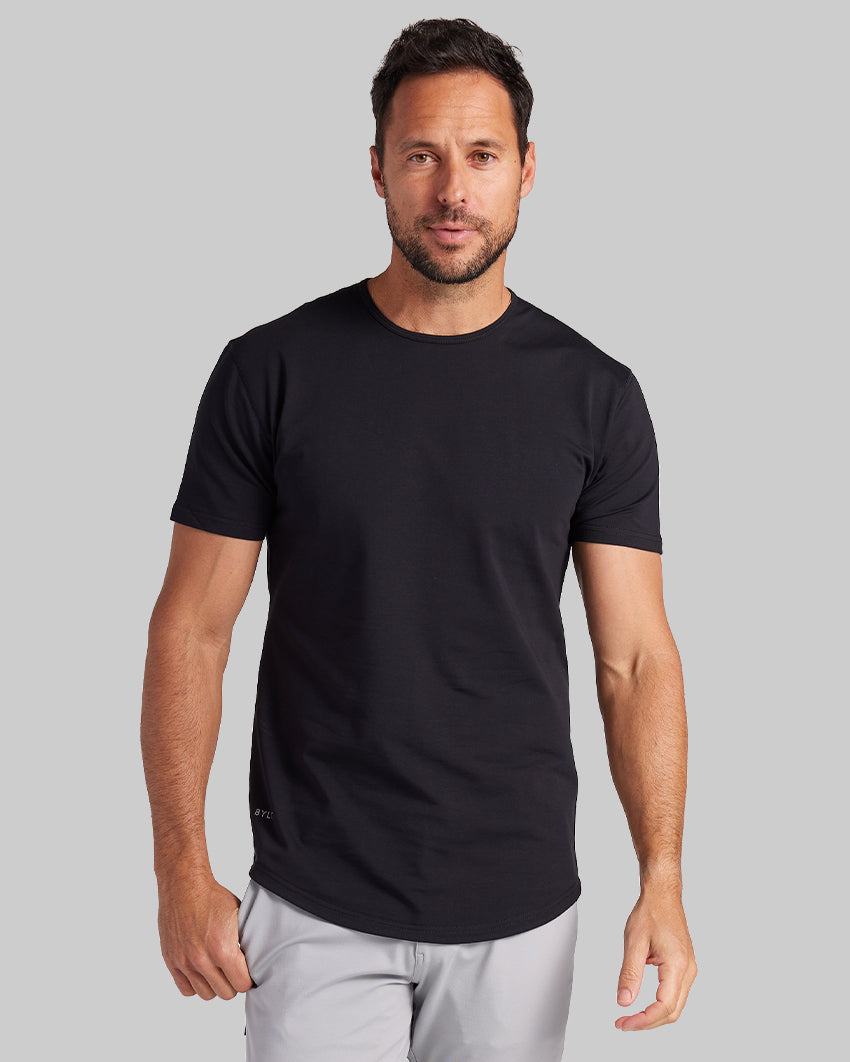 Drop-Cut Long Sleeve: LUX Polo  BYLT Basics™ - Premium Basics