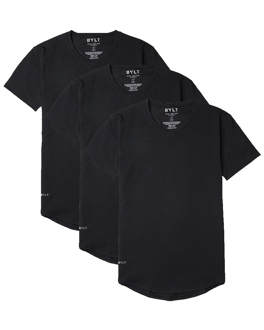 Drop-Cut V-Neck: LUX - BLACK Custom 3 Pack | BYLT Basics™ - Premium Basics