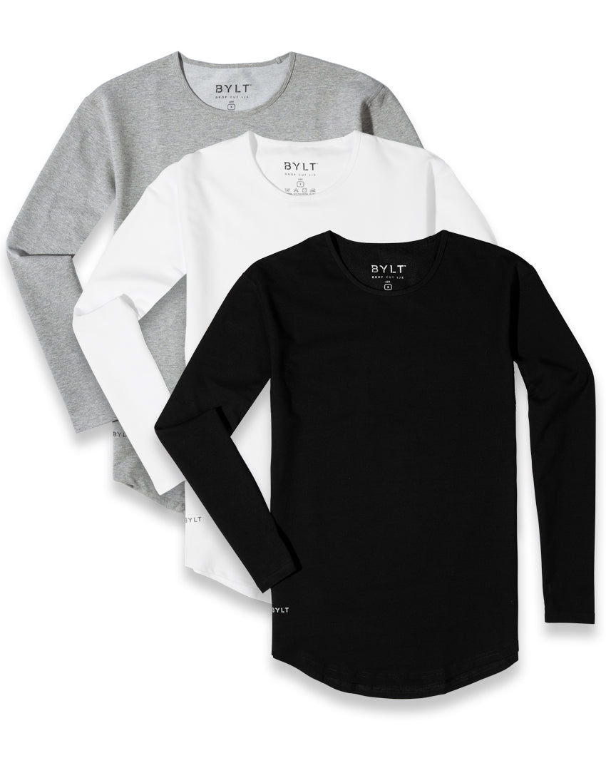 Drop-Cut Long Sleeve: BYLT Signature - Custom 3 Pack