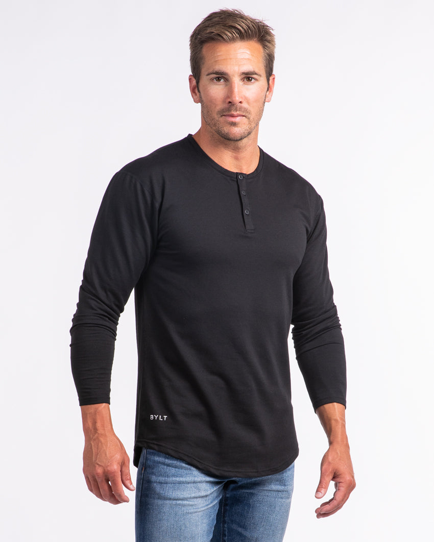 Henley Drop-Cut Long Sleeve: LUX