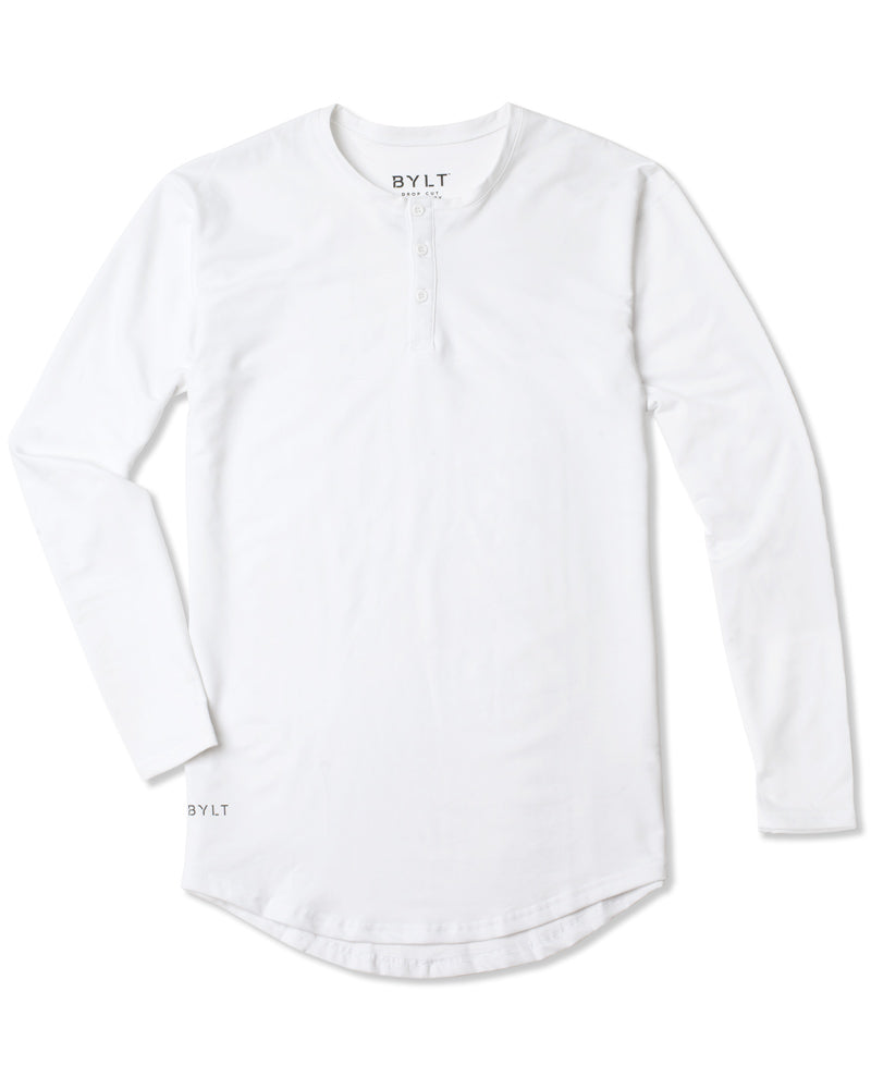 Henley Drop-Cut Long Sleeve: BYLT Signature | BYLT Basics™ - Premium Basics