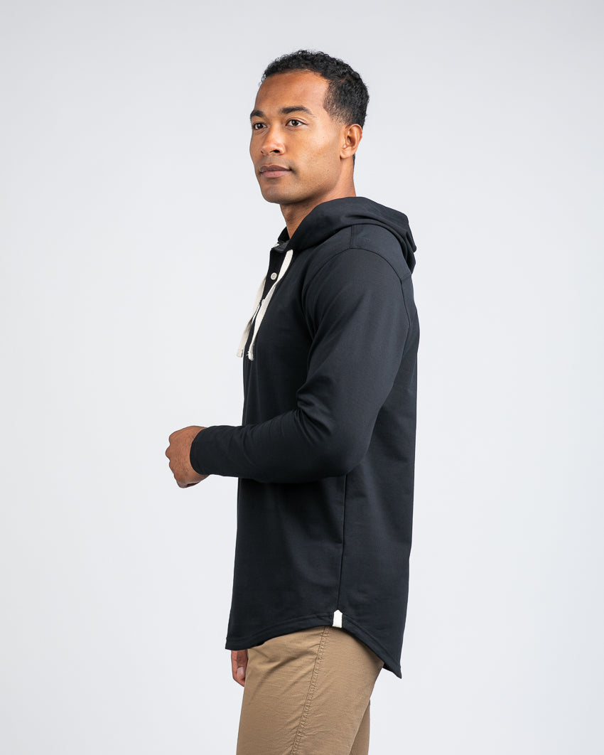 Drop-Cut: LUX Hooded Henley: Accented | BYLT Basics™ - Premium Basics