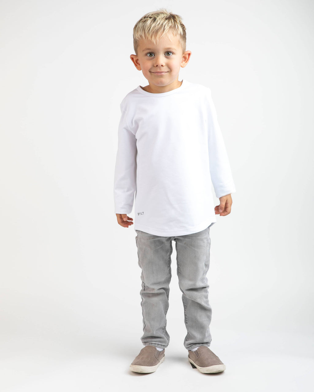 Kid's Drop-Cut Long Sleeve: LUX | BYLT Basics™ - Premium Basics