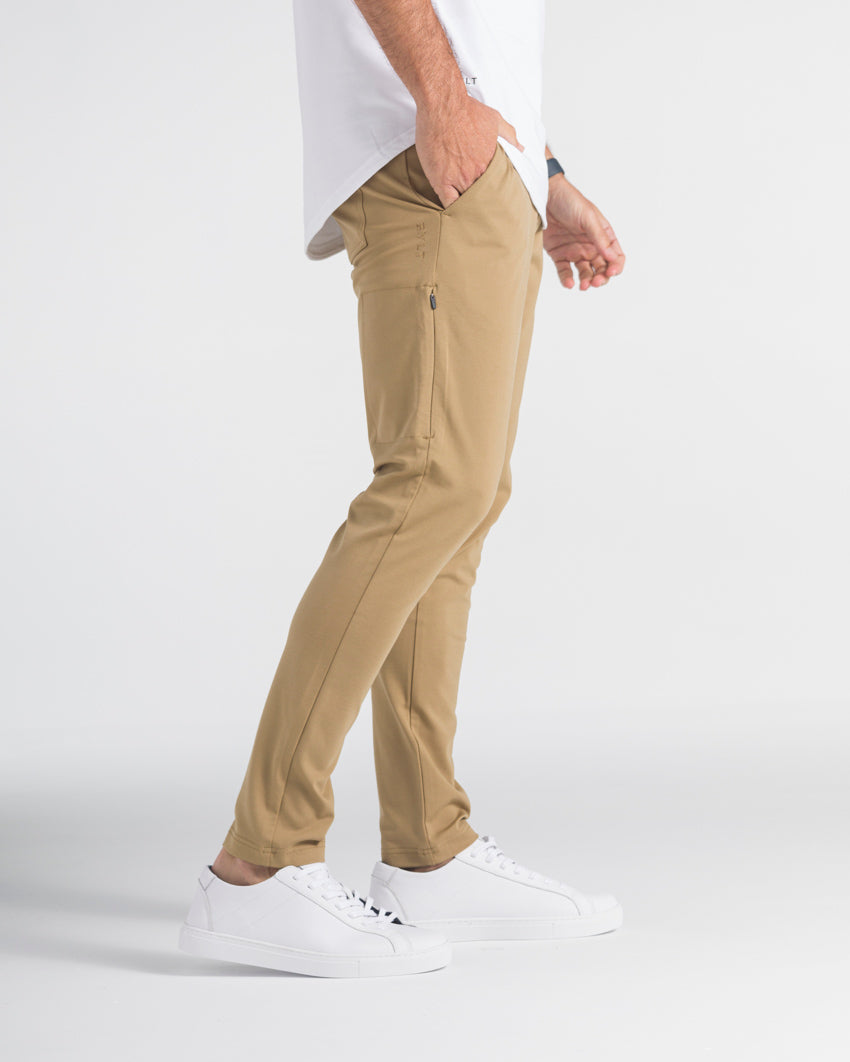 LRD Mens Slim Fit Performance Stretch Golf Pants - 32 x 30 Khaki