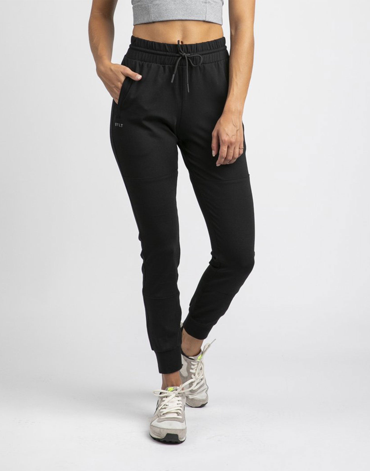 Womens Plain Lower in Black  BONJOUR