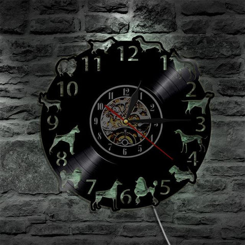 Multi-Breed Color Changing Vinyl Wall Clock