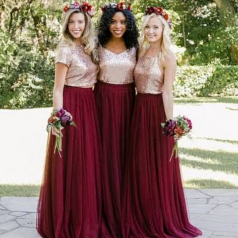 gold sequin bridesmaid dresses