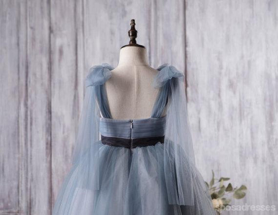 dusty blue tulle bridesmaid dresses