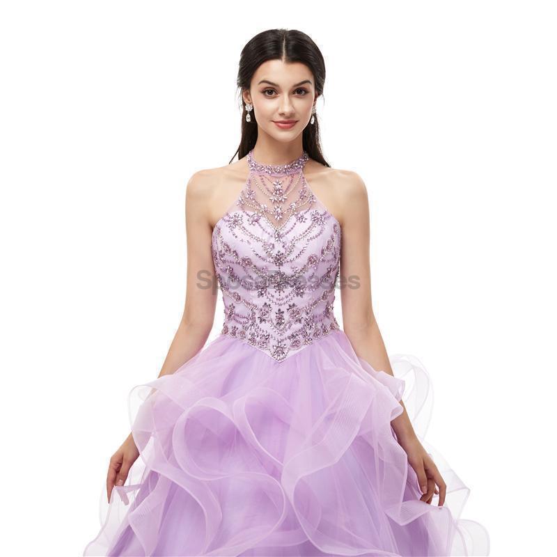 Halter Lilac Heavy Beaded Quinceanera Dresses, Evening Party Prom Dresses, 12101