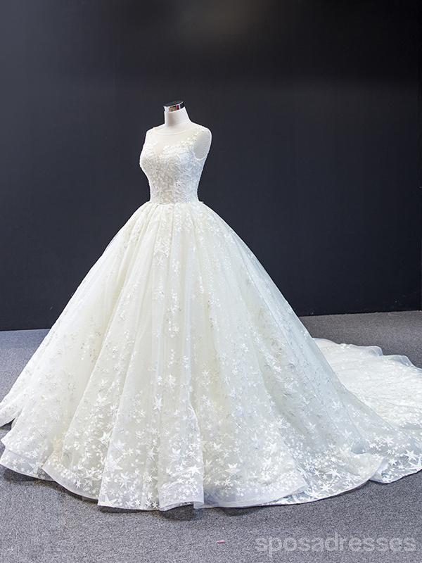Scoop A-line Cute Lace Wedding Dresses Online, Cheap Bridal Dresses, W ...