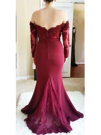 maroon lace wedding dress