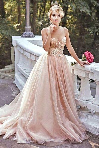 long tulle prom dress