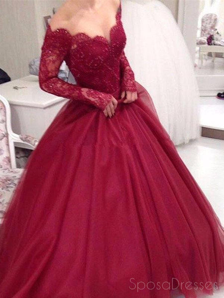 deep red formal dress