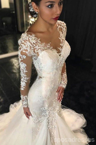 long sleeve lace tight wedding dress