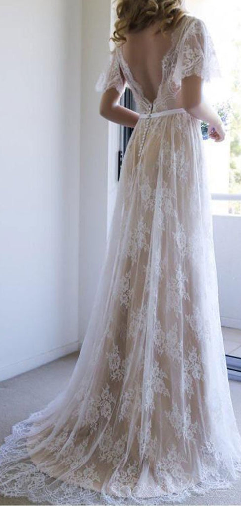 plain lace wedding dress