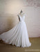 Lace Cap Sleeves V Neck Cheap Beach Wedding Dresses Online, WD375