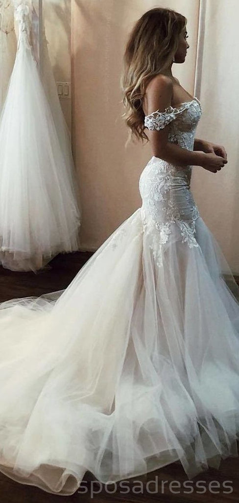 off shoulder mermaid wedding gown